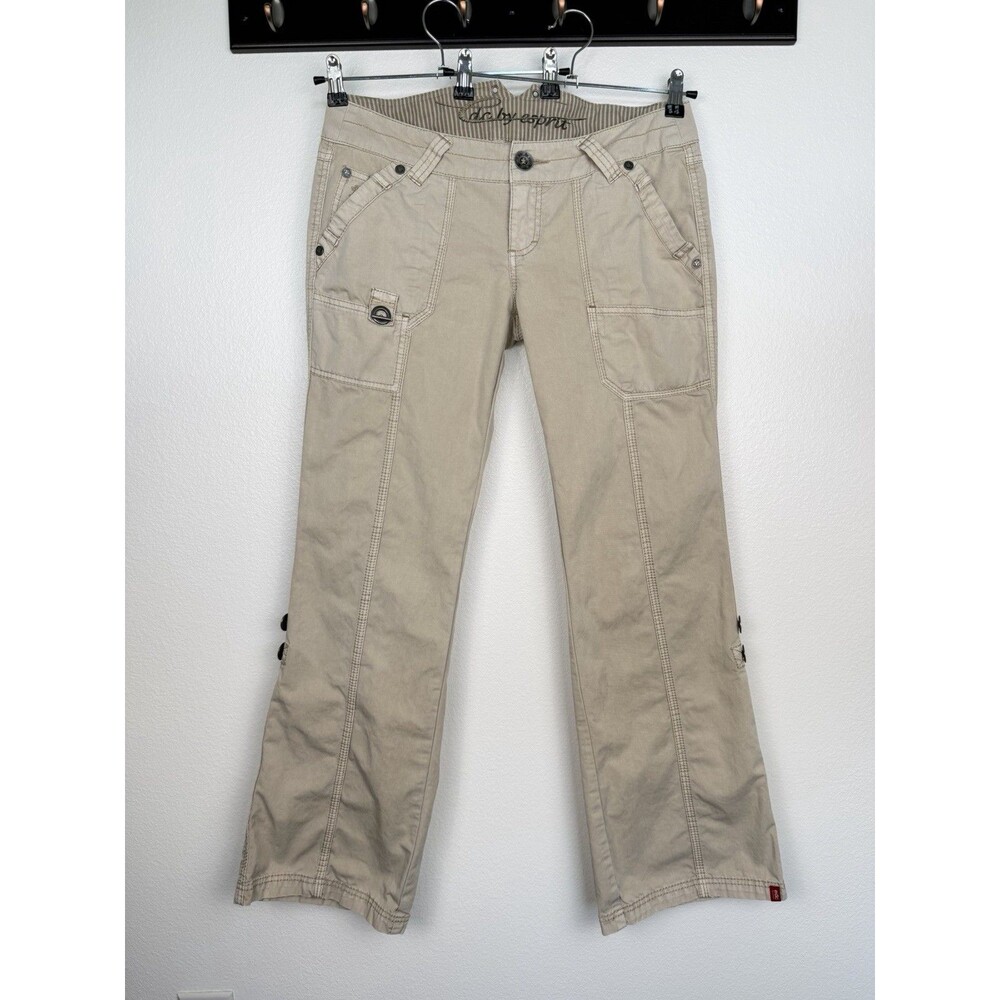 EDC by Esprit Women’s Bootcut Cargo Pants Low Rise 34” X 31” Y2K Roll-Cuff